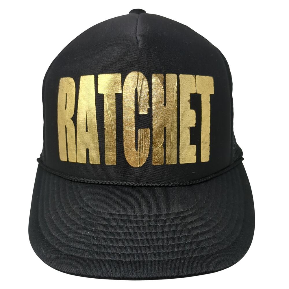 Ratchet Snapback Mesh Back Rope Trucker Hat Black One Size Outdoor Cobra